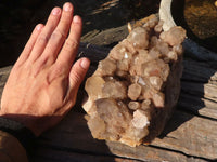 Natural Large Cascading Smokey Phantom Quartz Cluster x 1 From Luena, Congo