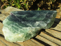 Polished One Side Polished Watermelon Fluorite Pieces  x 2 From Malawi