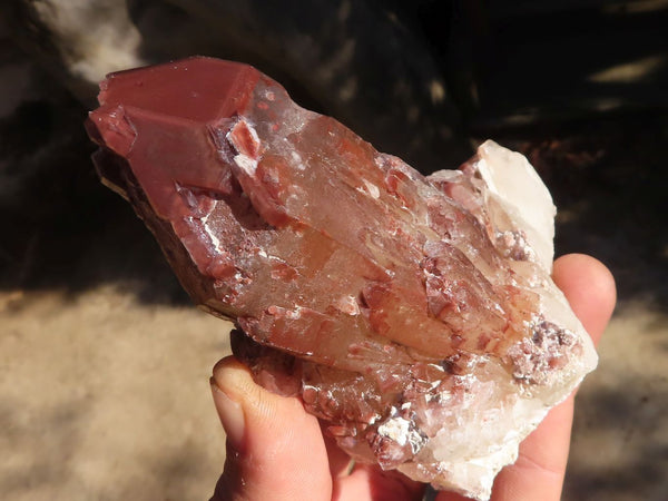 Natural Red Hematoid Quartz Specimens x 6 From Karoi, Zimbabwe