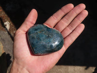 Polished Blue Apatite Hearts (Stone Sealed) x 6 From Madagascar - Toprock Gemstones and Minerals 