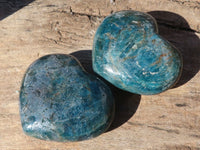 Polished Blue Apatite Hearts (Stone Sealed) x 6 From Madagascar - Toprock Gemstones and Minerals 