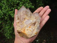 Natural Cascading White Phantom Quartz Clusters  x 2 From Luena, Congo - Toprock Gemstones and Minerals 