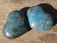 Polished Blue Apatite Hearts (Stone Sealed) x 6 From Madagascar - Toprock Gemstones and Minerals 