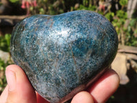 Polished Blue Apatite Hearts (Stone Sealed) x 6 From Madagascar - Toprock Gemstones and Minerals 