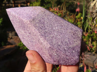 Polished  Pale Lepidolite Standing Free Form Points  x 3 From Zimbabwe