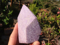 Polished  Pale Lepidolite Standing Free Form Points  x 3 From Zimbabwe