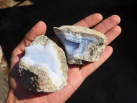 Natural Blue Lace Agate Geode Specimens  x 12 From Nsanje, Malawi - Toprock Gemstones and Minerals 