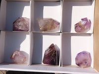 Polished Window Amethyst Points x 6 From Madagascar