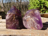 Polished Window Amethyst Points x 6 From Madagascar