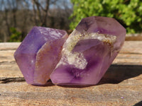 Polished Window Amethyst Points x 6 From Madagascar