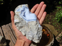 Natural Blue Lace Agate Geode Specimens  x 4 From Malawi - Toprock Gemstones and Minerals 