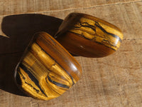 Polished Golden Tigers Eye Free Forms x 12 From Prieska, Northern Cape