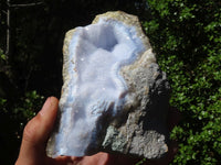 Natural Blue Lace Agate Geode Specimens  x 4 From Malawi - Toprock Gemstones and Minerals 