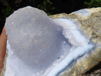 Natural Blue Lace Agate Geode Specimens  x 4 From Malawi - Toprock Gemstones and Minerals 