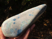 Polished Extra Large Blue Spotted Spinel Quartz Standing Free Form x 1 From Madagascar