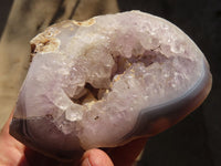 Polished Amethyst Agate Geodes x 4 From Madagascar