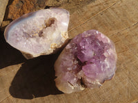 Polished Amethyst Agate Geodes x 4 From Madagascar