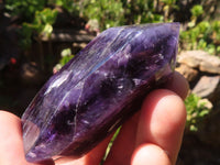 Polished Dark Purple Amethyst Points  x 6 From Mapatizya, Zambia - Toprock Gemstones and Minerals 