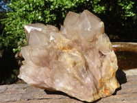 Natural Cascading White Phantom Quartz Clusters  x 2 From Luena, Congo - Toprock Gemstones and Minerals 