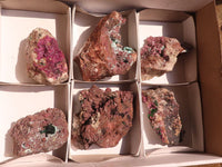 Natural Pink Salrose Cobaltion Dolomite Specimens  x 6 From Kakanda, Congo