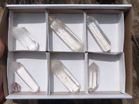 Polished Double Terminated Clear Quartz Crystals  x 6 From Madagascar - TopRock