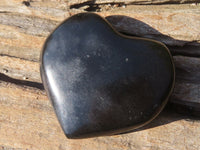 Polished Black Basalt Gemstone Hearts x 12 From Madagascar