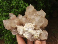 Natural Cascading White Phantom Smokey Quartz Clusters  x 3 From Luena, Congo - TopRock