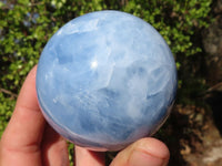 Polished Blue Calcite Spheres x 2 From Ihadilalana, Madagascar