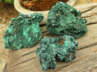 Natural Chatoyant Silky Malachite Specimens  x 3 From Kasompe, Congo - TopRock