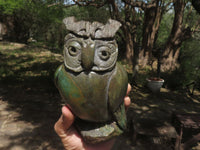 Polished Verdite Owl Carving  x 1 From Zimbabwe - TopRock