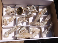 Natural Drusy Quartz Coated Calcite Crystals  x 12 From Alberts Mountain, Lesotho - Toprock Gemstones and Minerals 