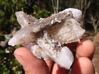 Natural Drusy Quartz Coated Calcite Crystals  x 12 From Alberts Mountain, Lesotho - Toprock Gemstones and Minerals 