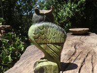 Polished Extra Large Leopard Stone Owl Carving  x 1 From Zimbabwe - TopRock