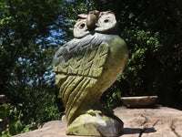 Polished Extra Large Leopard Stone Owl Carving  x 1 From Zimbabwe - TopRock