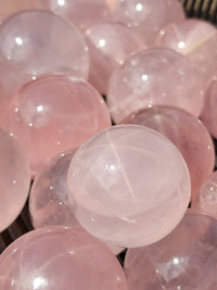 Polished  Star Rose Quartz Spheres x 3 From Ambatondrazaka, Madagascar - Toprock Gemstones and Minerals 