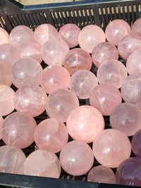 Polished  Star Rose Quartz Spheres x 3 From Ambatondrazaka, Madagascar - Toprock Gemstones and Minerals 