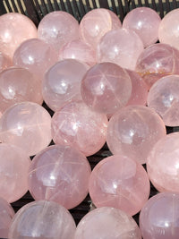 Polished  Star Rose Quartz Spheres x 3 From Ambatondrazaka, Madagascar - Toprock Gemstones and Minerals 