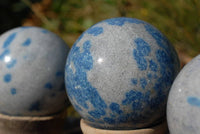 Polished Small Blue Spotted Spinel Spheres x 6 From Ambatofinadrahana, Madagascar - TopRock