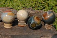 Polished Polychrome Jasper Spheres x 4 From Madagascar - TopRock