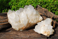 Natural Optic to Near Optic Quartz Crystal Clusters  x 2 From Madagascar - TopRock