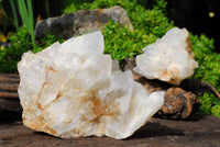 Natural Optic to Near Optic Quartz Crystal Clusters  x 2 From Madagascar - TopRock