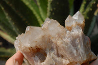 Natural Smokey Phantom Quartz Clusters x 3 From Lwena, Congo - TopRock