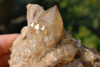 Natural Smokey Phantom Quartz Clusters x 3 From Lwena, Congo - TopRock