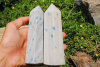 Polished Blue Spinel Crystal Points x 3 From Madagascar - TopRock