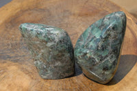 Polished Emeralds In Matrix Standing Free Forms x 2 From Zimbabwe - TopRock