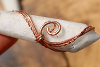 Polished White Smithsonite Spade Shaped Crystals Set In Copper Art Wire Wrap Pendant - sold per piece From Congo - TopRock