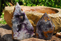 Polished Watermelon Fluorite Crystal Points x 2 From Vis, Namibia - TopRock