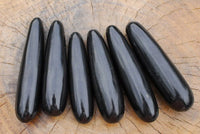 Polished Small Black Basalt Massage Wands x 12 From Madagascar - TopRock