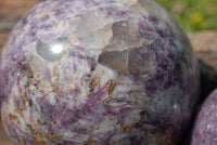 Polished Lepidolite Spheres x 3 From Madagascar - TopRock