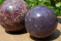 Polished Lepidolite Spheres With Pink Tourmaline x 3 From Madagascar - TopRock